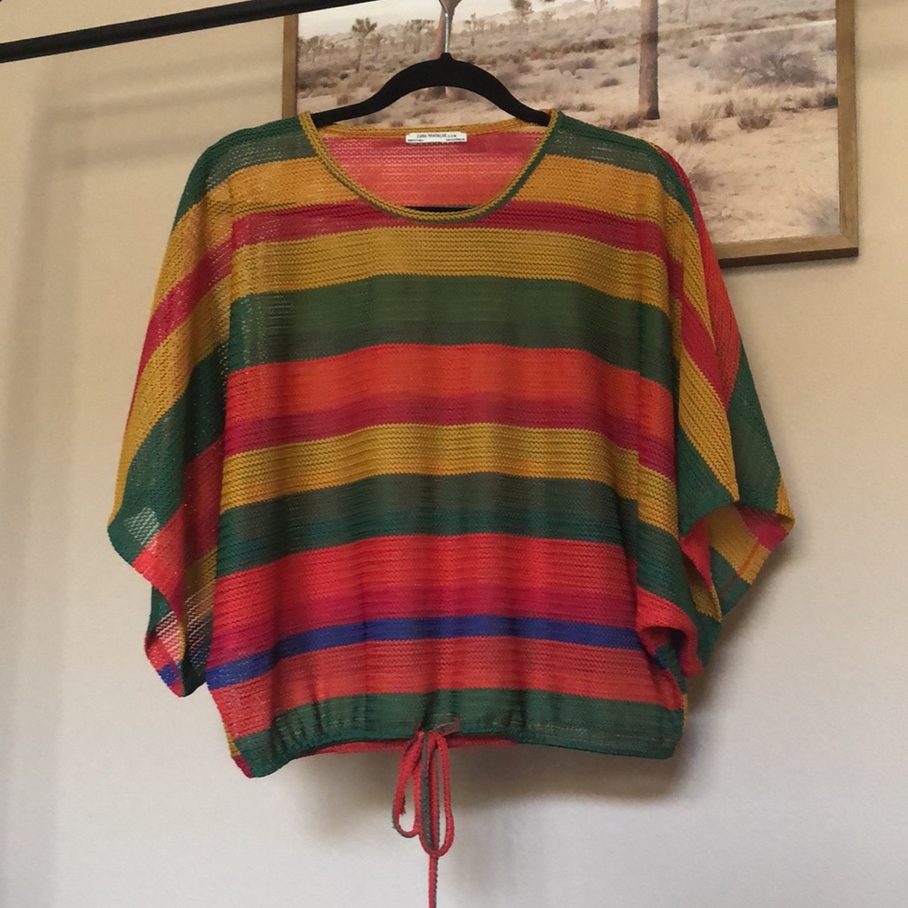 Zara stripe mesh top